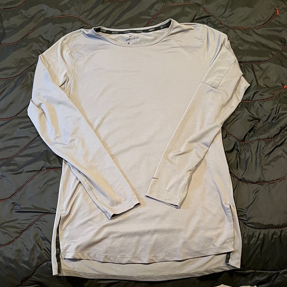 Nike Dri-Fit Long Sleeve Split Hem Tee Shirt